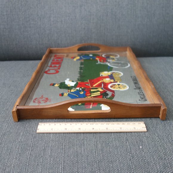 Vintage Clement Paris Cycles & Automobiles Mirror Glass Tray - Picture 11 of 12